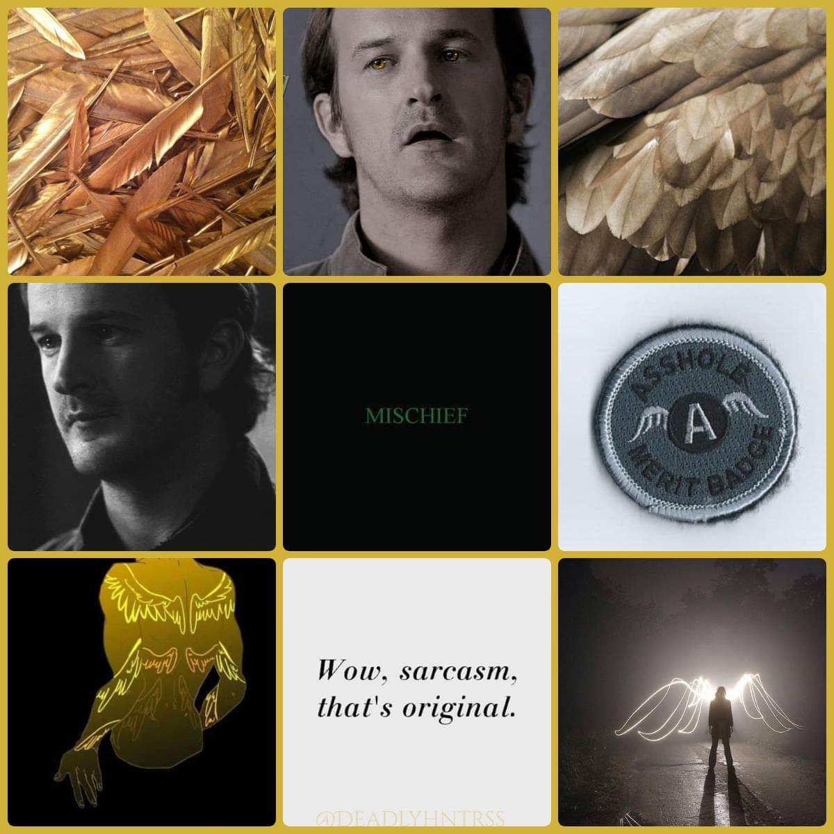 "Part time Trickster, part time Pagan God, part time Archangel, but full time asshole"

• SLs and Banter welcome 

• OCs, AUs and MV friendly

• Multiship with chem (Smut in DMs)

• Trigger warning : violence, blood...

♡ and ↻ please ? 
#𝙳𝚊𝚍𝚍𝚢𝙺𝚎𝚗𝚘𝚋𝚒