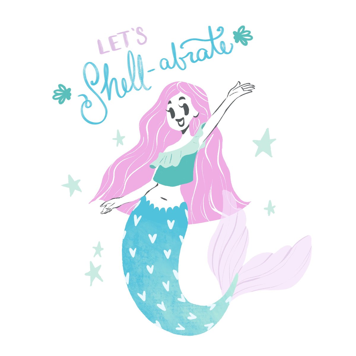 stebby333's tweet photo. Let's shell-abrate!! 🧜 #mermay #mermaid #illustrationartists #art https://t.co/urn0Yo2a6k