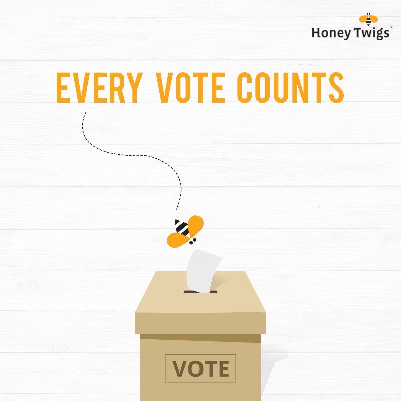Remember Your Vote is Your Voice. Cast your Vote and play a role in making tomorrow better. Honey Twigs encourages each and every citizen of India to Vote!
#VoteforBetterIndia #Election2019 #MakeADifference #MakeYourChoice #MakeTheSwitch #HoneyTwigs #NoMessHoney #HoneyinTwigs