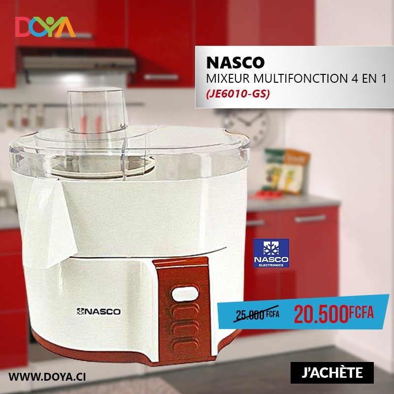 Doya_ci's tweet photo. NASCO MIXEUR MULTIFONCTION 4 EN 1.Dispose d'un équipement complet pour battre, mélanger, malaxer ,mixer Il est adapté à tous types de préparation. Commandez vite ici 👉 https://t.co/A7mGWAfnJA🛒 https://t.co/mBbSVfn1tS