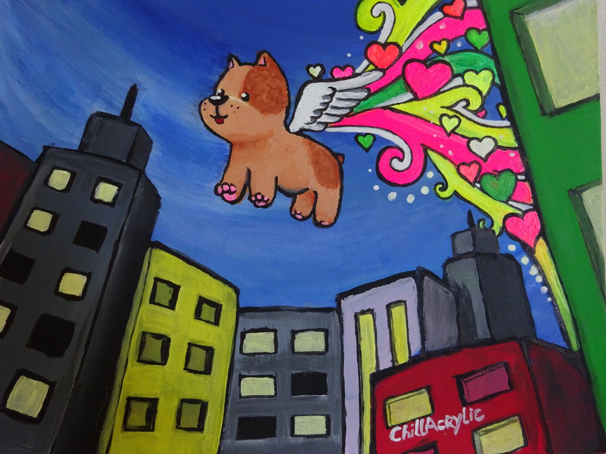 ChillAcrylic's tweet photo. Sharing happiness with the world #dog #happiness #happy #love #peace #acrylic #painting by @ChillAcrylic https://t.co/sikQPFUZd0