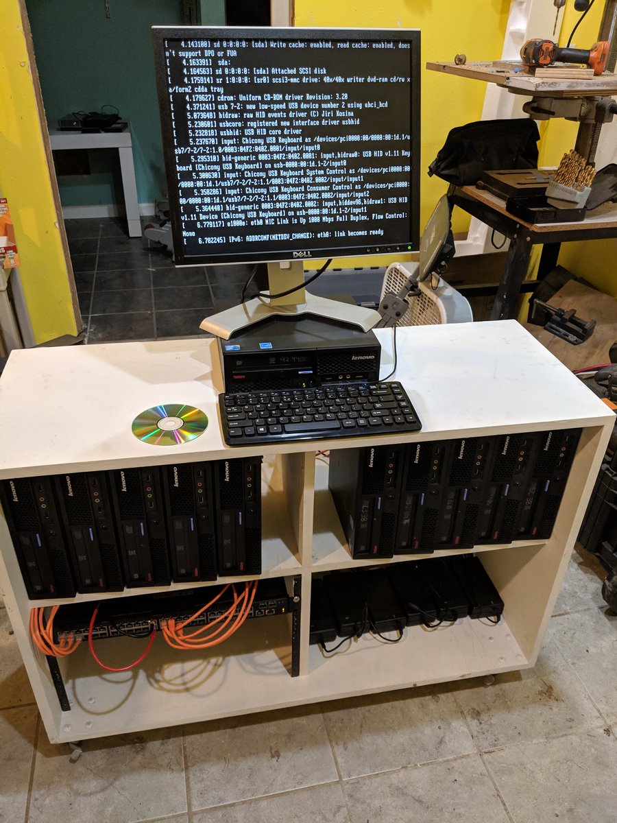 swordofomen's tweet image. Bare metal Kubernetes lab on the cheap. Now tucked into it&apos;s &quot;rack&quot; Powered on the first node and now it&apos;s magically running #CoreOs. I guess that PXE / Matchbox VM is still working....
#k8s #homelab