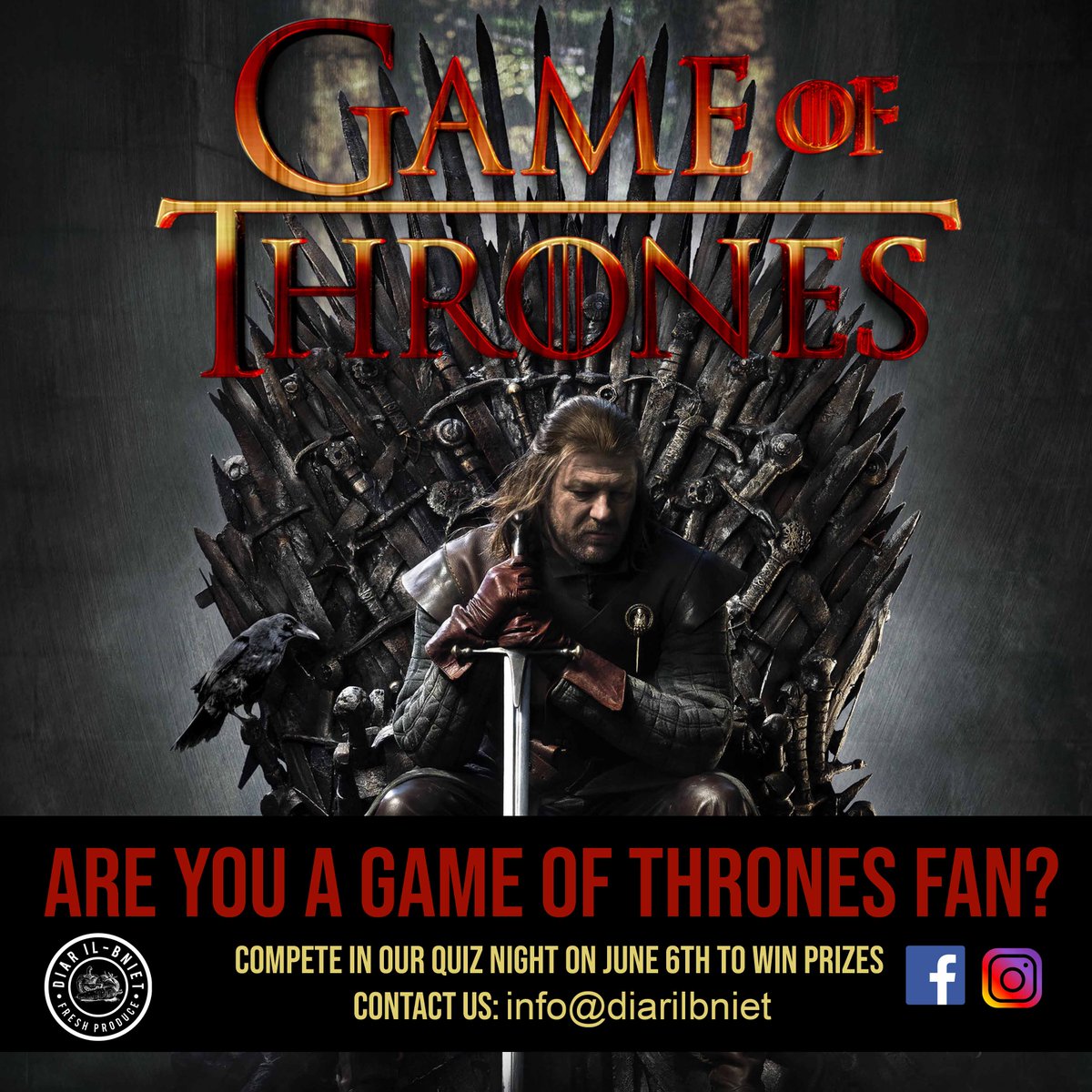 GOT Quiz night 6th June Come On You Quizzers! #got #diarilbniet #prizes #goforit