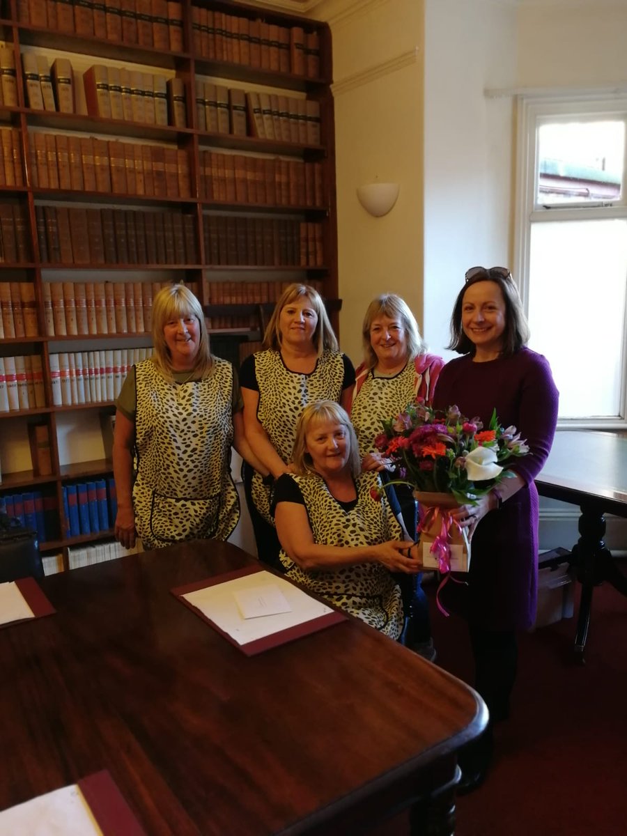 Our very own " Mrs Hinch " <a href="/mrshinchhome/">Sophie Hinchliffe</a> , Lorraine Wells celebrates 25 years with us as a cleaner making her one of our longest serving members of staff. Pictured are Jane, June and Ann who work alongside Lorraine and  Amanda Davies. Well done Lorraine! #mrshinch #law #25years