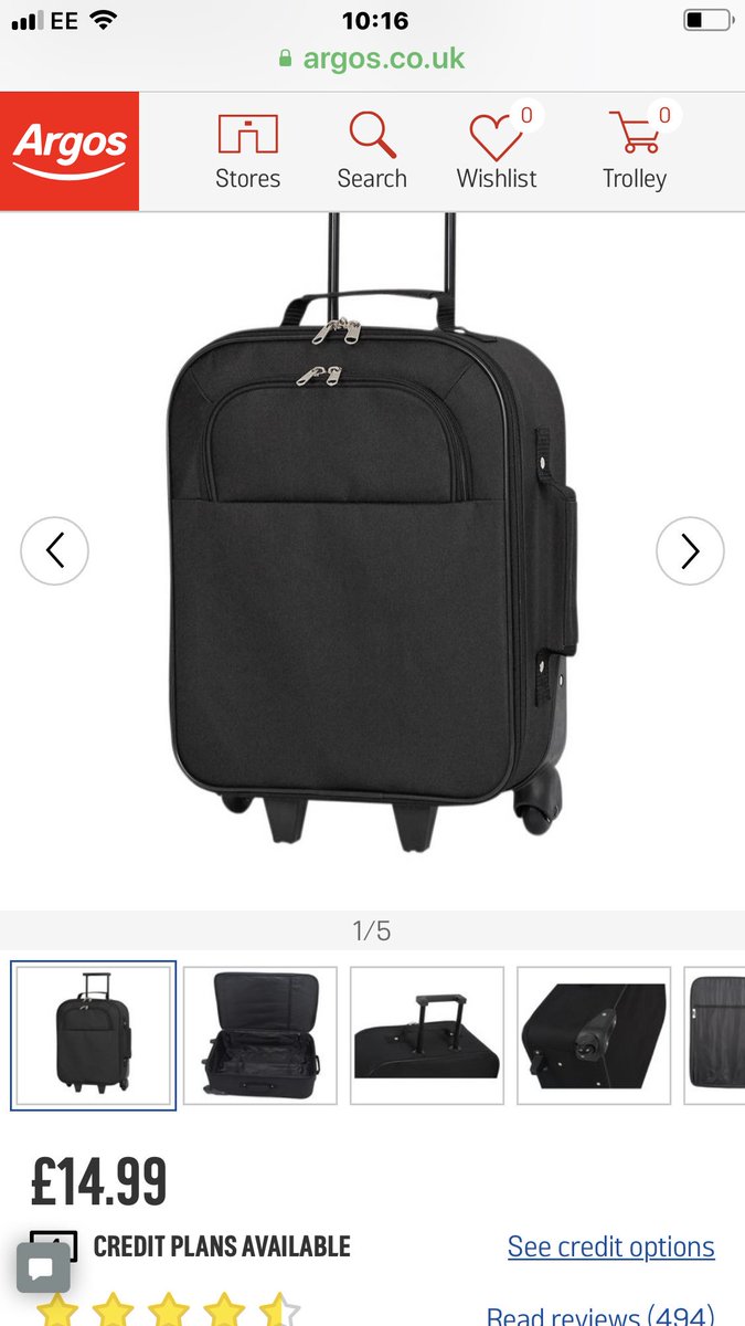 DebraRees4's tweet photo. Flybe appear to be destroying their own business. If you know anyone who has the misfortune of having to use this airline PLEASE advise them to buy a bag SMALLER than the max dimensions that Flybe give !  This bag from Argos £14.99 DOES fit. Much cheaper than a fine! 42x34x16 https://t.co/T3JGuycF9r
