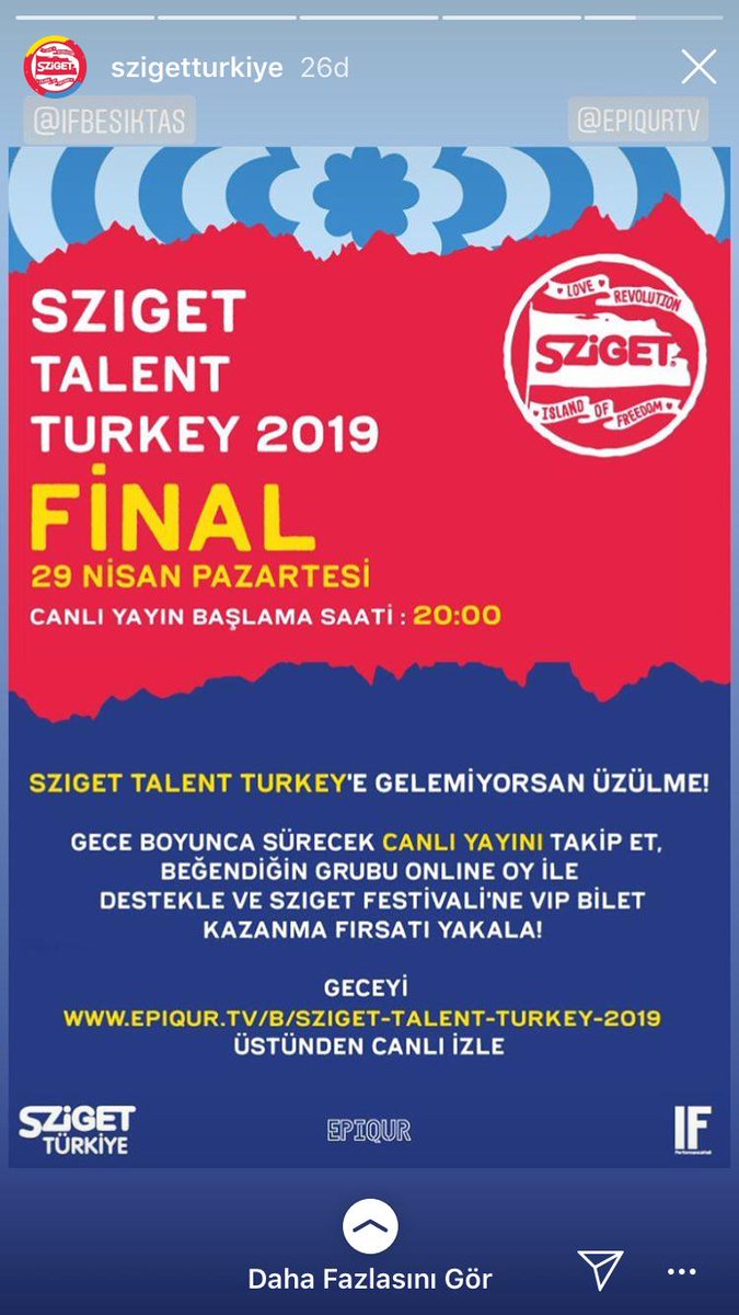 29 Nisan Pazartesi Yasak Helva ile İstanbul - Sziget finalleri için takımını destekle 💜 girişler ücretsiz