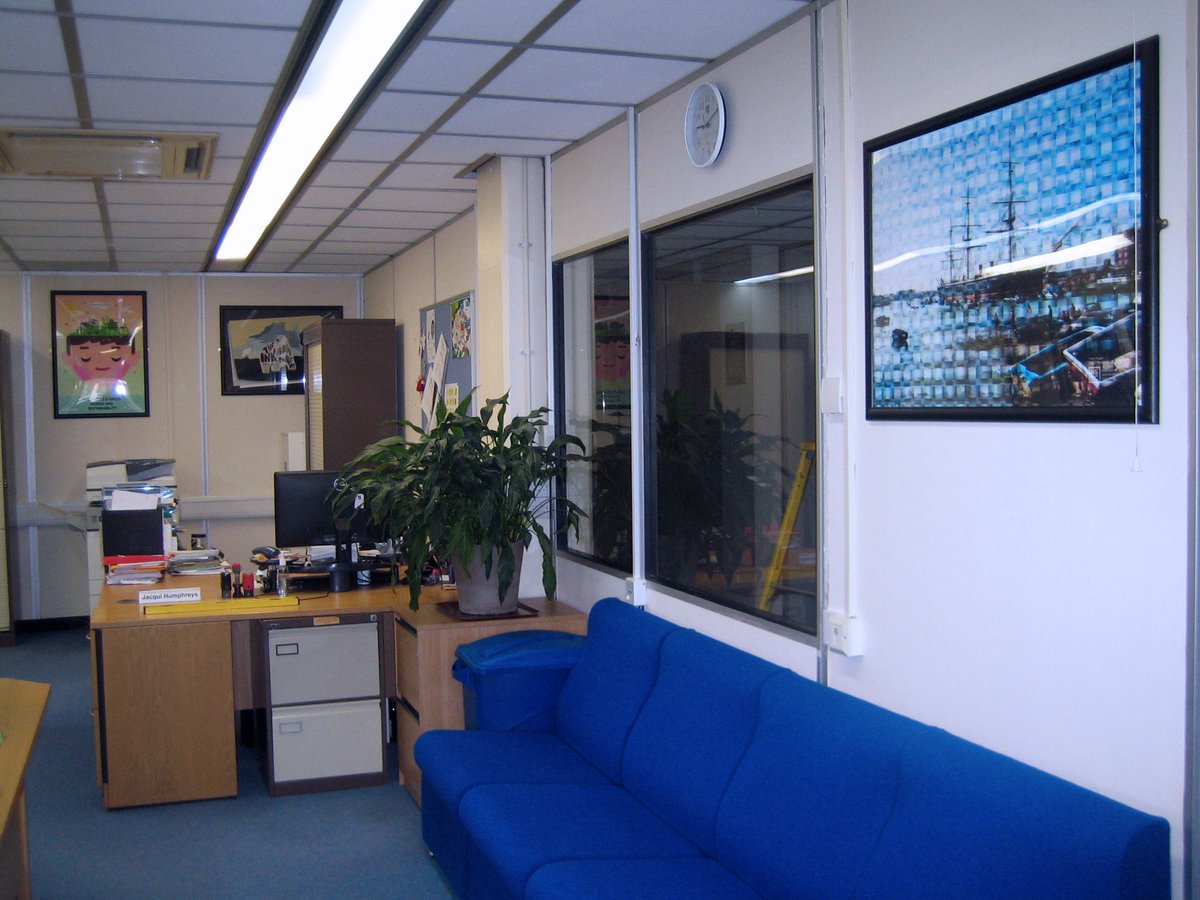 GraphicsHSDC's tweet photo. The #artworks in the  #hsdc Principal's Suite are looking very presentable indeed.😎 Kudos to  #HND #GraphicDesign &amp; #Alevel  students Dylan, Emma, Helen &amp; Shannon. 👍 https://t.co/Fiw2EMLzx0