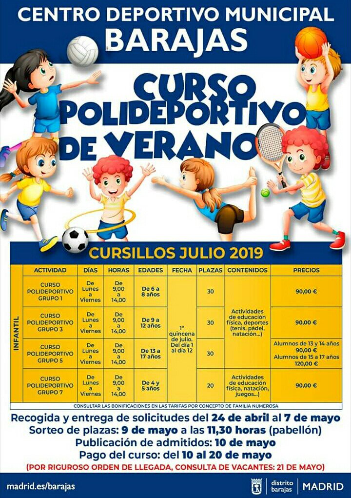 BarajasTown's tweet photo. .@JMDBarajas Por qué este año sólo se ofrece una quincena de campamento en el polideportivo? https://t.co/rACr3AVolb