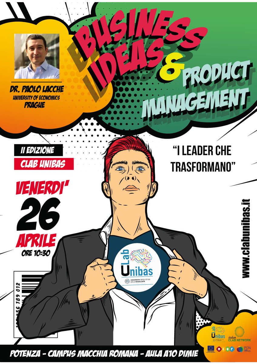 Oggi in @UniBasilicata i #clabbers incontrano Paolo Lacche, #productmanager ed esperto di #startup, docente presso l'University of Prague
#clabunibas #italianclabnetwork