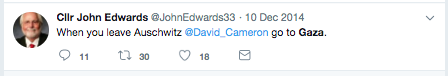 Finally, all of the above is now helpfully explained/contextualised by this tweet from Labour Cllr John Edwards, Chair of the West Midlands Fire & Rescue Authority.This was John's response to a visit to Auschwitz by then PM David Cameron.