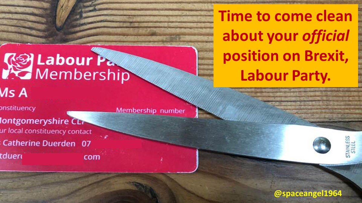 Labour Party must come clean about their official position on Brexit. @spaceangel1964