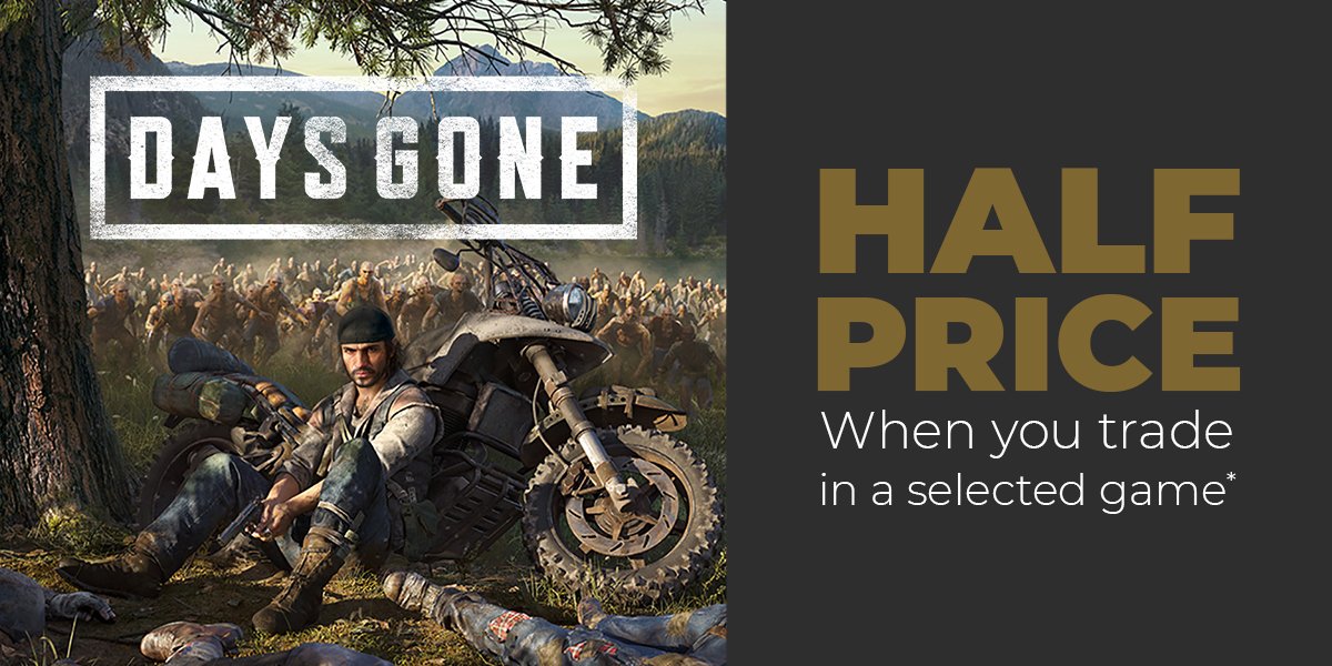 GAMESitting's tweet photo. #DaysGone is out today!  Get your copy for HALF PRICE when you trade in selected games!  AND get 25% extra credit for any trade ins if you pre-order any other game!  #CheaperWhenYouTradeAtGAME #Sittingbourne https://t.co/SNaRi7TgA0 https://t.co/cRpmeg4Kdt