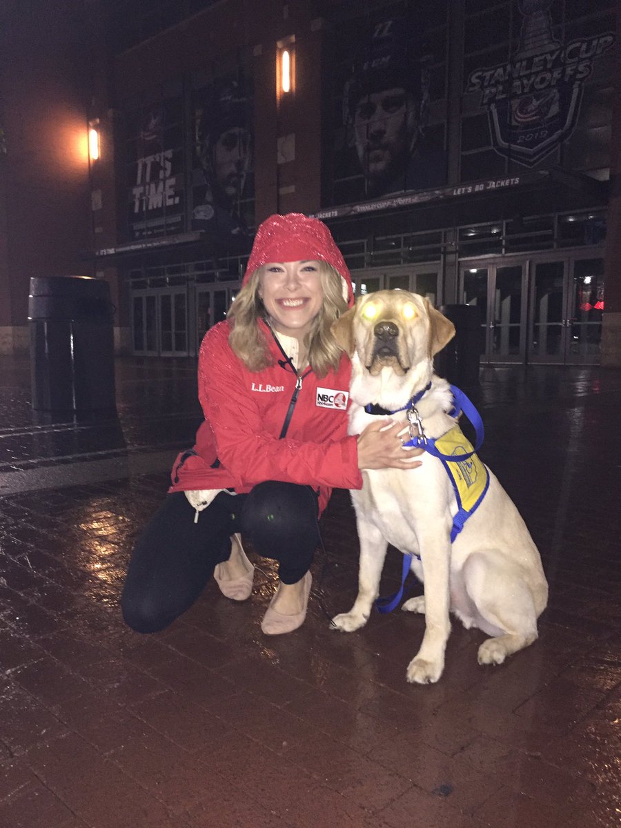 HattieHawks's tweet photo. CBJ May have lost, might be raining &amp; our live shot may have died but @BuckeyeNbc4 came to visit me so really WHAT ELSE MATTERS? #ghostyboy https://t.co/9S0vXEuqOg