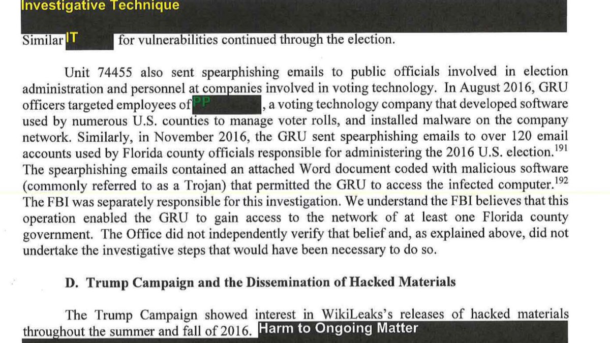 11. Russian military installs malware in a software company used in numerous voting systems and gains access to a Florida network, which refused to investigate.Perspective: A free and fair election is the bedrock of democracy. If our systems are comprised, what then.