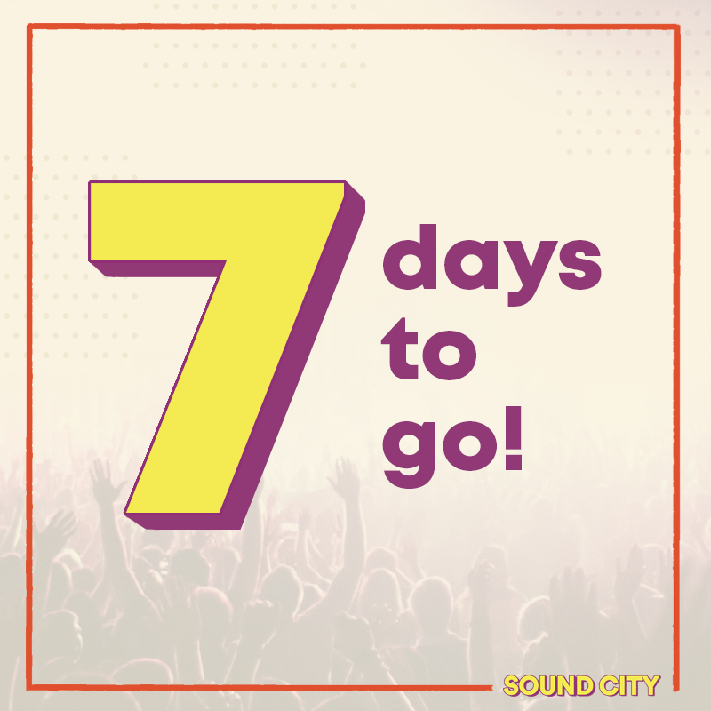 SPulss's tweet photo. COUNTDOWN BEGINS TODAY: 7 DAYS to go until #soundcity Follow us on here and on Instagram for exclusive interviews, behind the scenes and 360 degree experiences! #soundcityliverpool #ljmumarketing #thehatchtv https://t.co/KFokOafdmZ