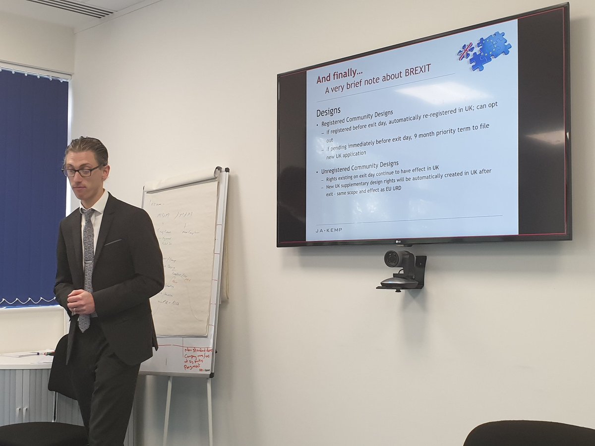 oxentia's tweet photo. Today's #knowledgeshare for our team was delivered by James Cracknell of JA. Kemp on Maximising Value for Investors, with a useful look at the effect of #Brexit on the #IPlandscape https://t.co/fCi191ZKju #patents #ip #lawfirm #oxford #patentattorney https://t.co/2eFDQnQtPy
