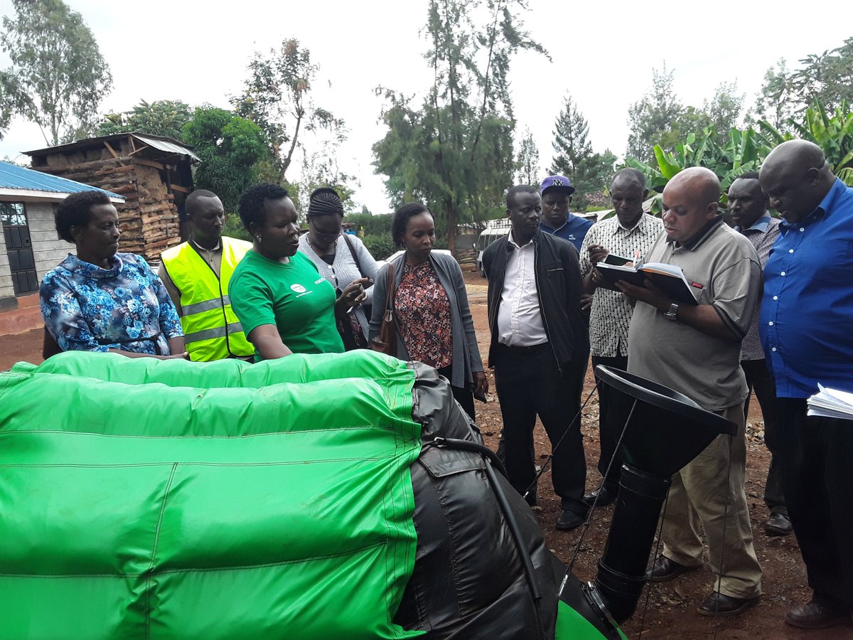 KBiogas's tweet photo. KBP facilitated a field mission for the National Biogas Steering Committee (NBSC) to appreciate the role of prefab biodigesters in scaling uptake of biogas in Kenya together with @BiogasFlexi @sistema_bio @SimGas_NL @takamotobiogas @amiran_kenya https://t.co/P5YHOASaot