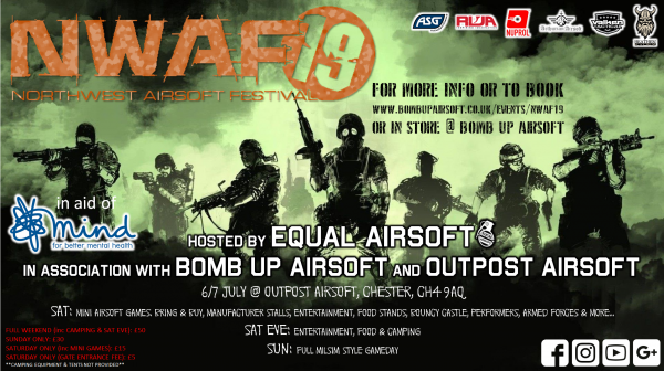 LugasGaming's tweet photo. Saturday Gate Fee - £5
Saturday With Games - £15
Sunday Game Day - £30
Two day Pass - Including bbq and games £50
#NWAF19 @bombupairsoft and #equalairsoft hosted by #outpostPaintball
Link: https://t.co/qpv4RKyzSk https://t.co/8XboDERXOA