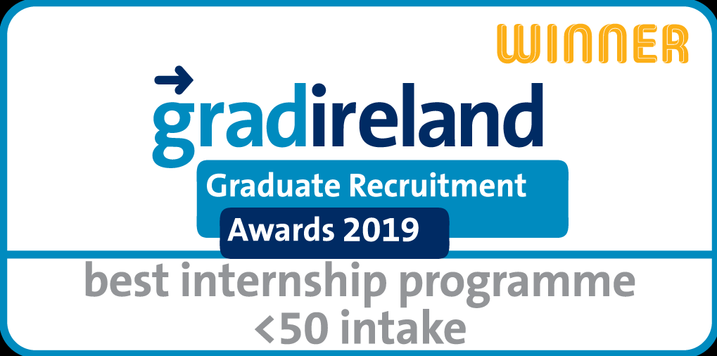 CharteredAccIrl's tweet photo. We were delighted to sponsor the ‘Best #Internship Programme <50 intake’ award at yesterday’s @gradireland #gradawards19. Congratulations to @Workday who were the overall winners, and well done to @abbvie & @ESgloballaw for their silver & bronze recognition in this category. https://t.co/vMqARhyFUd