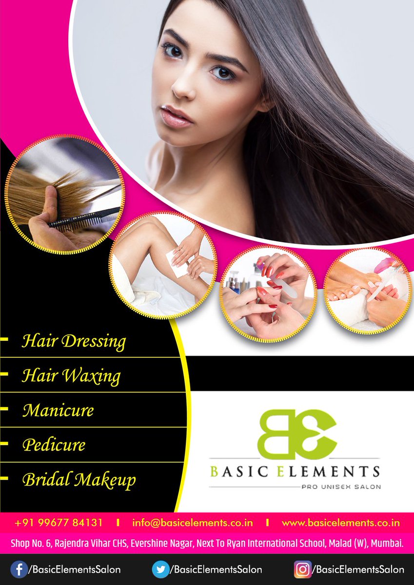 elements_basic's tweet image. Book your appointment now! Call on: +91 99677 84131
Address: Shop No. 6, Rajendra Vihar CHS, Evershine Nagar, Next To Ryan International School, Malad West, Mumbai.
#basicelements #salon #hairsalon #unisexsalon #beautysalon #hair #haircolor #beauty #facial #globalcolor