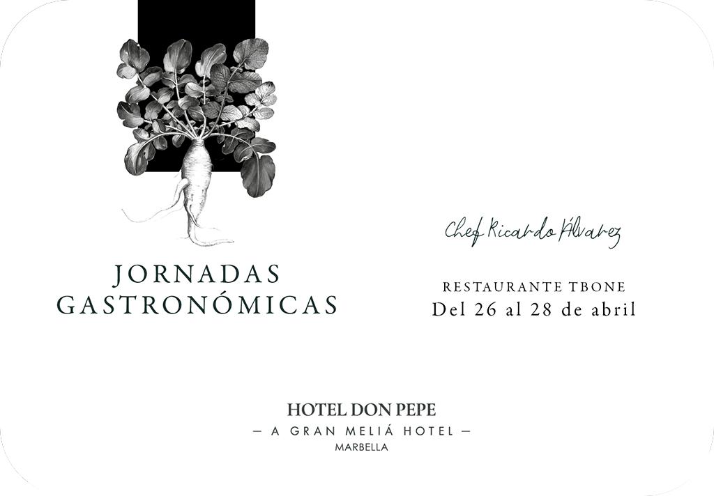 El Hotel Don Pepe en Marbella presenta sus Jornadas Gastronómicas en el Rte. T-Bone de la mano de Ricardo Alvarez y Victor Carracedo. Las verduras y los vinos perfectos para su maridaje son las protagonistas de este innovador menú degustación.