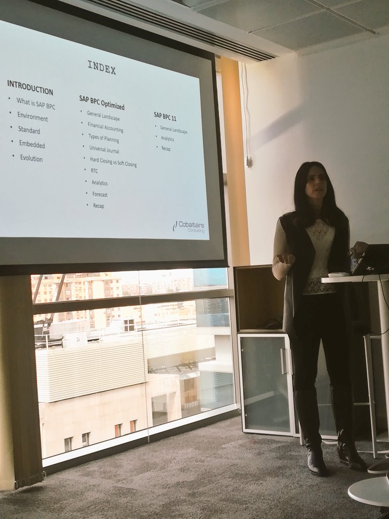 srinyvasann's tweet photo. "SAP BPC Optimized for #S4HANA vs BPC for #BW4HANA. Which to choose?" with Lara Pascual @CobaltaireCons on stage at 
SAP Inside Track Madrid #sitMAD
#sapinsidetrack #Analytics
 @SAPCommunity @SAPMentors @SAPInsideTrack @SAPAnalytics https://t.co/Wv6B3qYfv0 https://t.co/lHDIu1K8kw