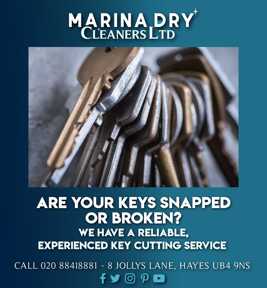 Get your keys cut, while you wait <a href="/marina_dry/">Marina Dry Cleaners Ltd</a> 
Call us on 020 8841 8881.

#dry #cleaner #super #wash #clothes #drycleaning #thelaundryqueen #drycleaners #fresh #clean #cleanlaundry #dryclean #womanpreneur #laundry #UK #UnitedKingdom