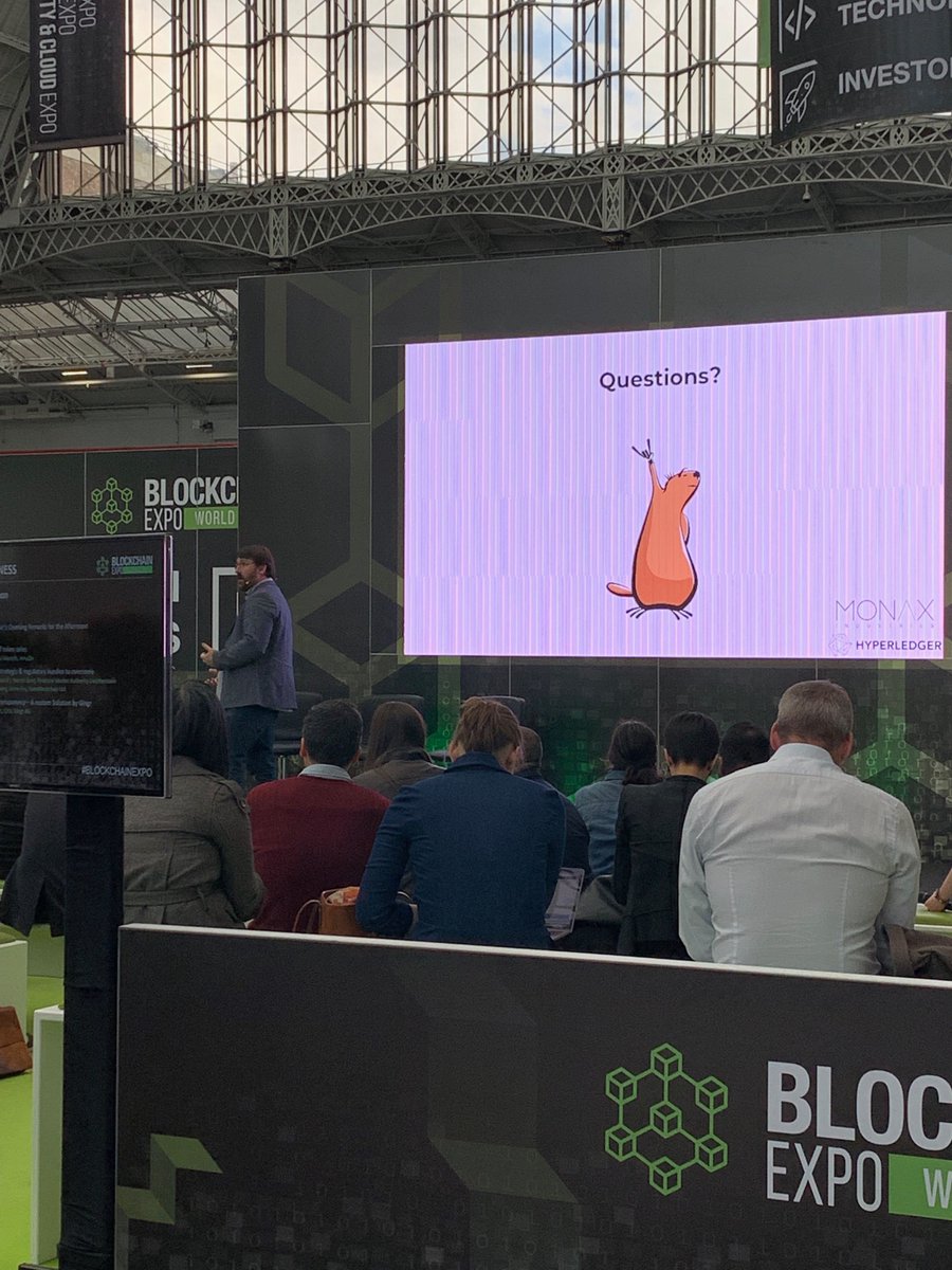 lfdecentralized's tweet photo. ...And so said Marmots, live from #BlockchainExpo London #HyperledgerBurrow - Questions @monaxHQ https://t.co/UvhDxQCArt
