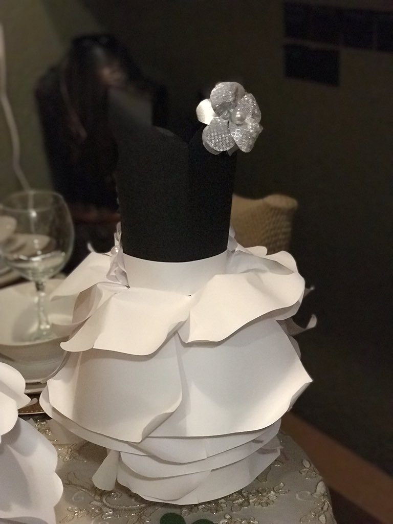 My #diy #paperflower #dress #blackandwhite #blackandwhitedress #crafty #craft #paper #paperart #BeautyAndTheBeast #mommyblogger #partyideas #tablesetup #babyshower #babyshowerideas #diynetwork @DIYNetwork @MarthaStewart @DavidTutera @colincowie