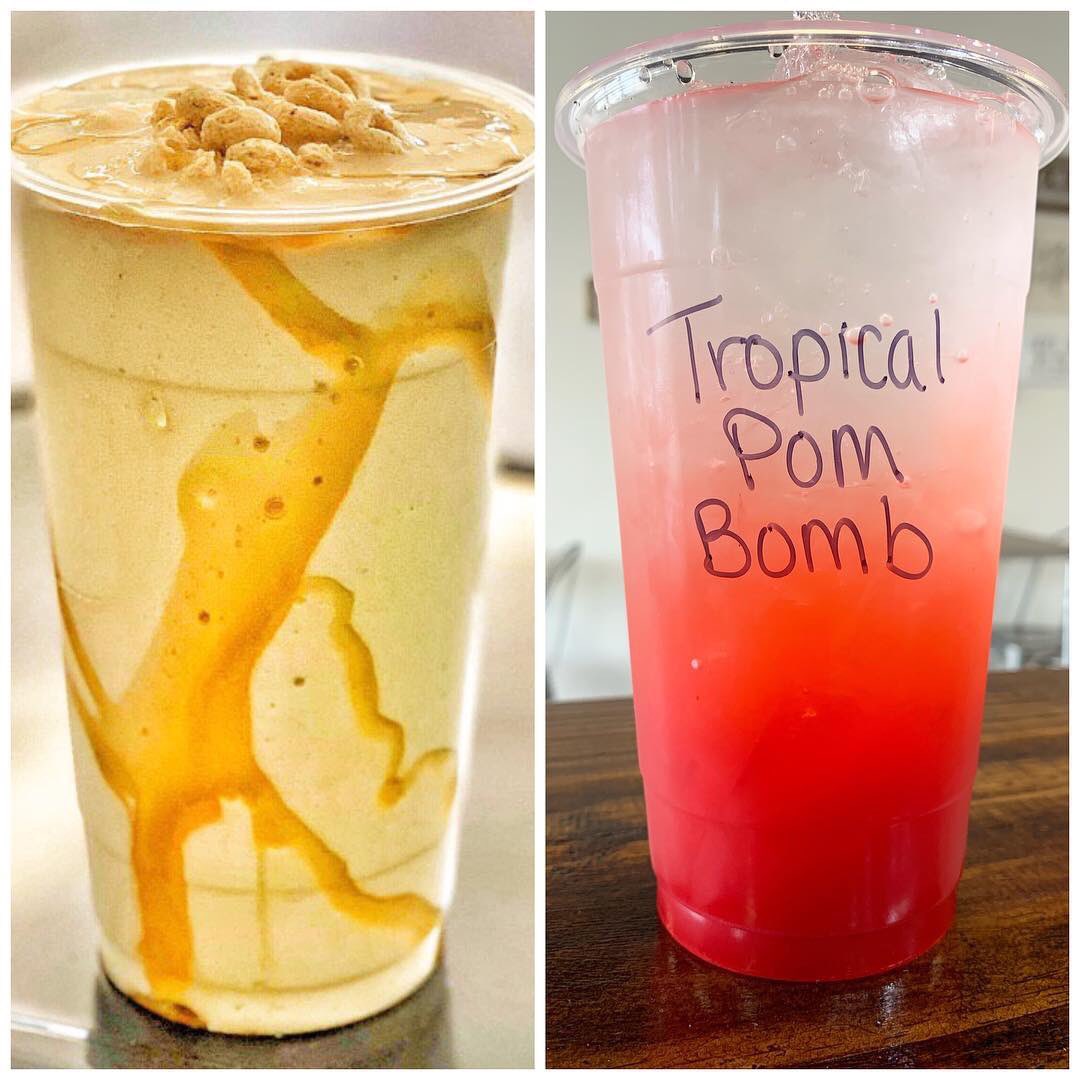 NormalSpot's tweet image. FUN FRIDAY SPECIALS 🎉🎉 

Honey Nut Cheerio Shake 🍯
&amp;amp;
Tropical Pom Bomb Tea 🍒 

Friday April 26th Only! 
We’re open 8a - 5p 🎉