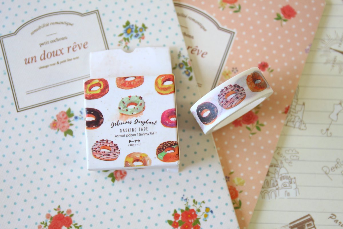 lemoncatshop's tweet photo. Cute cartoon Delicious Doughnut washi tape - now back in stock!
https://t.co/keDuhzQrwe 🍩
#kawaii #cutetape #plannersupplies #decotape #scrapbooking #happy #planning #love #journaling #kawaiitape #stationery https://t.co/NaH40DNfW4