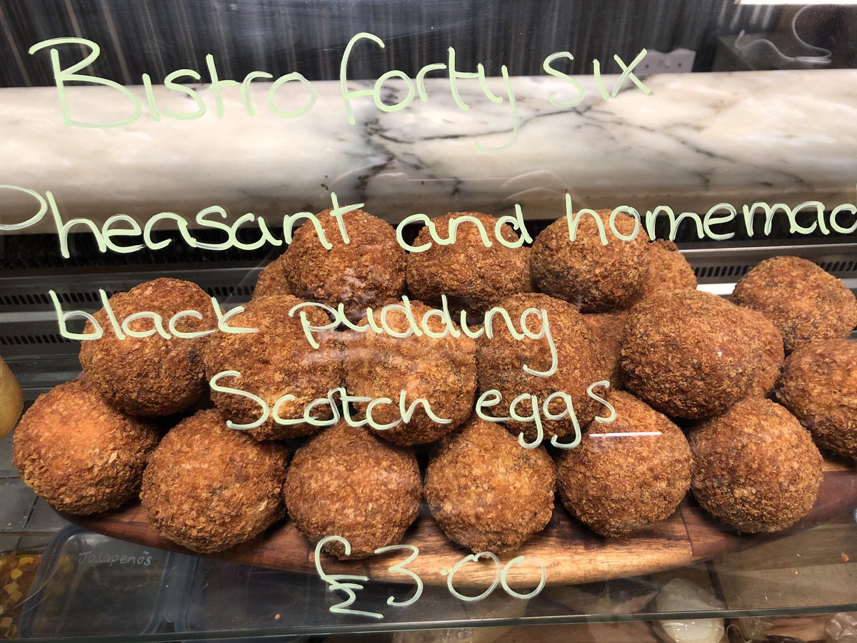 <a href="/bsforty6/">Bistro Forty Six</a> pheasant and homemade black pudding #scotcheggs 
Delivered fresh this morning