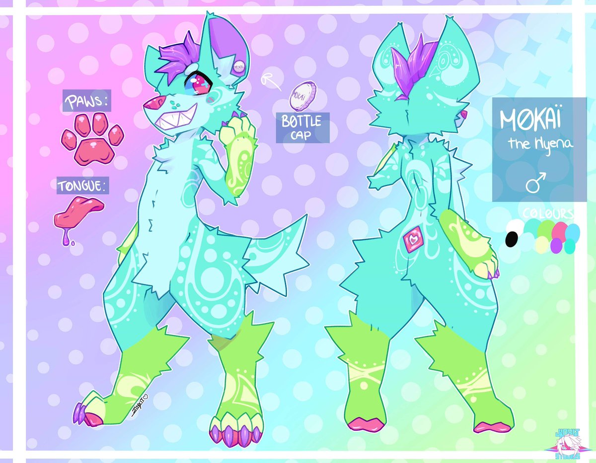 dont_jinxit's tweet image. I made a design based on the cider drink; Mokaï! I hope you all like them!
#mokai #cider #hyena #furry #furryart #furryfandom #fursona #FurryTails