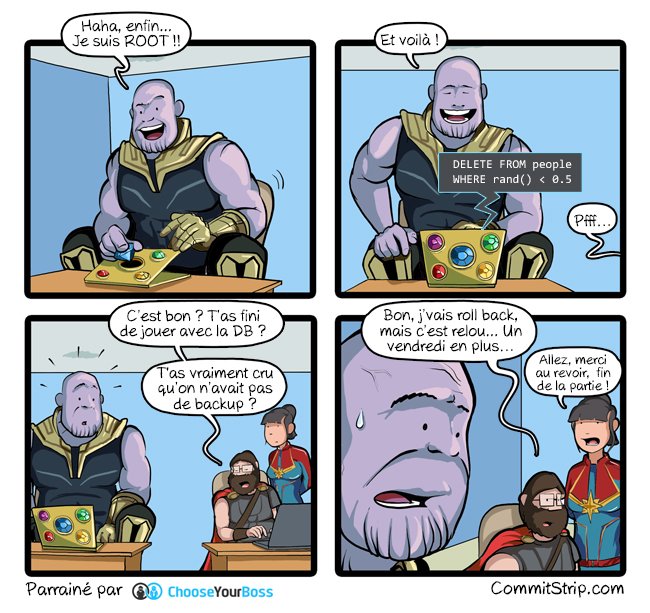 Avengers Endgame Trailer – Developer version [No Spoiler]
commitstrip.com/2019/04/26/ave…
---
Parrainé par <a href="/ChooseYourBoss/">ChooseYourBoss</a> => Envie de changer d'air ou de voir ce que le marché propose ? Découvrez les offres du moment bit.ly/cyb_commitstri…
