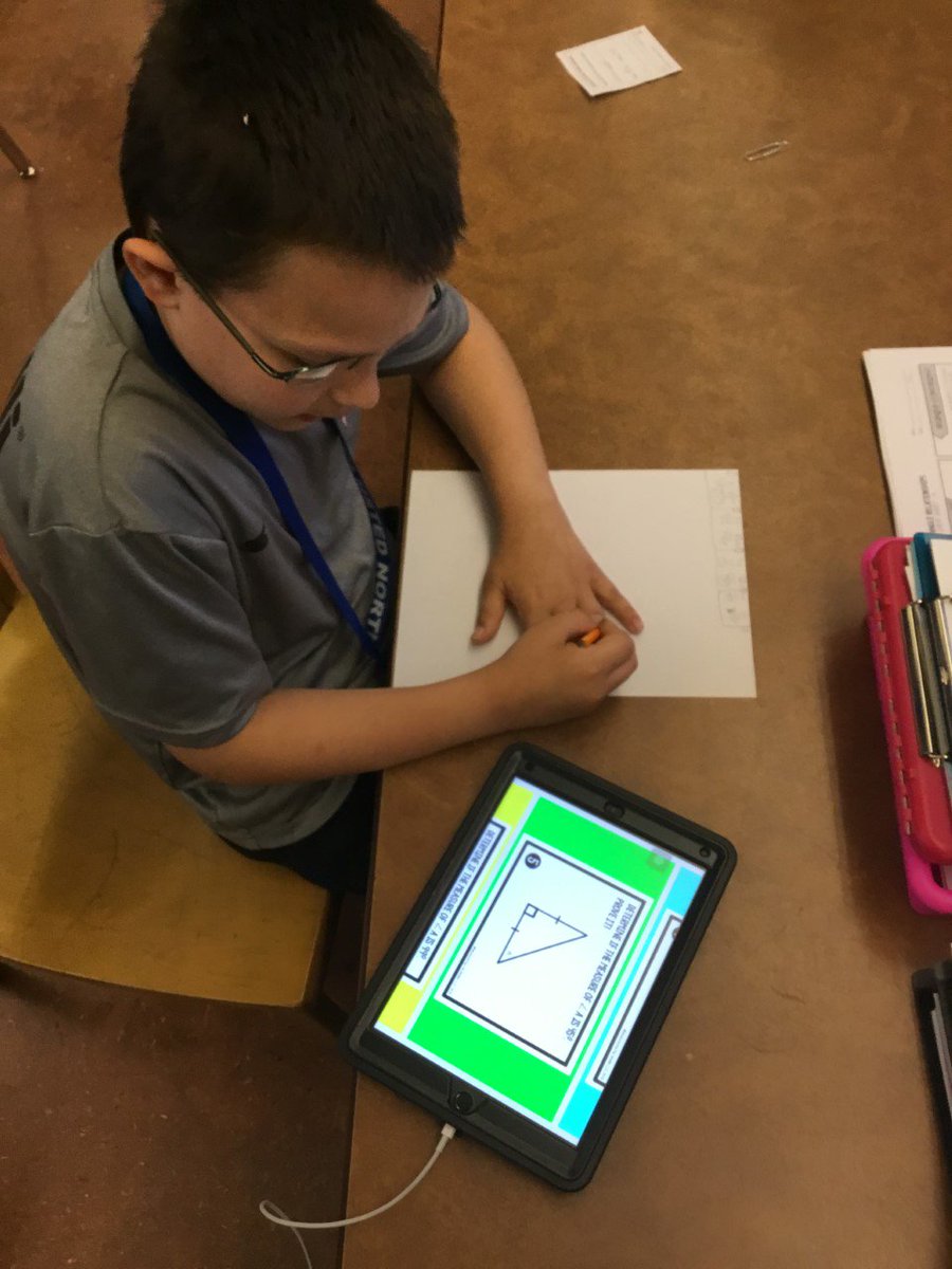 JCPSTechEA's tweet image. Using our @dpvils iPads to respond to challenges in an interactive card sort. Ss in @MsHardinRiley's class worked together to determine missing angle measurements of various triangles. @OlmstedNorth #Mathtech #FindYourTrueNorth