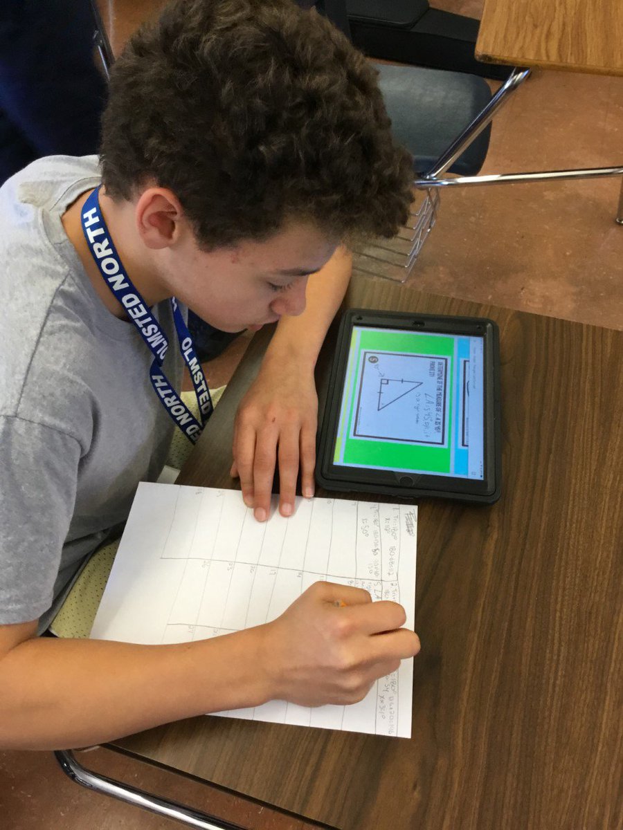 JCPSTechEA's tweet image. Using our @dpvils iPads to respond to challenges in an interactive card sort. Ss in @MsHardinRiley's class worked together to determine missing angle measurements of various triangles. @OlmstedNorth #Mathtech #FindYourTrueNorth