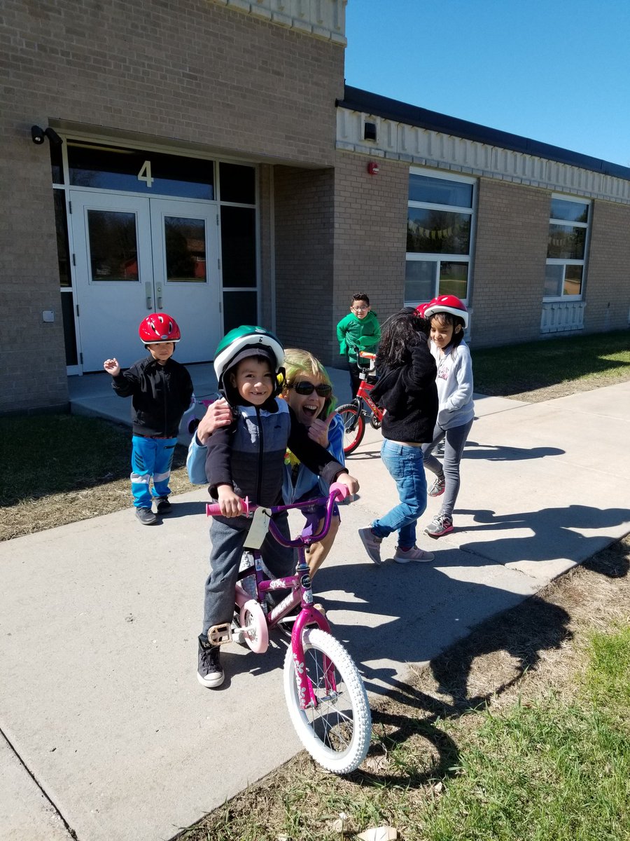 Kindergarteners biking