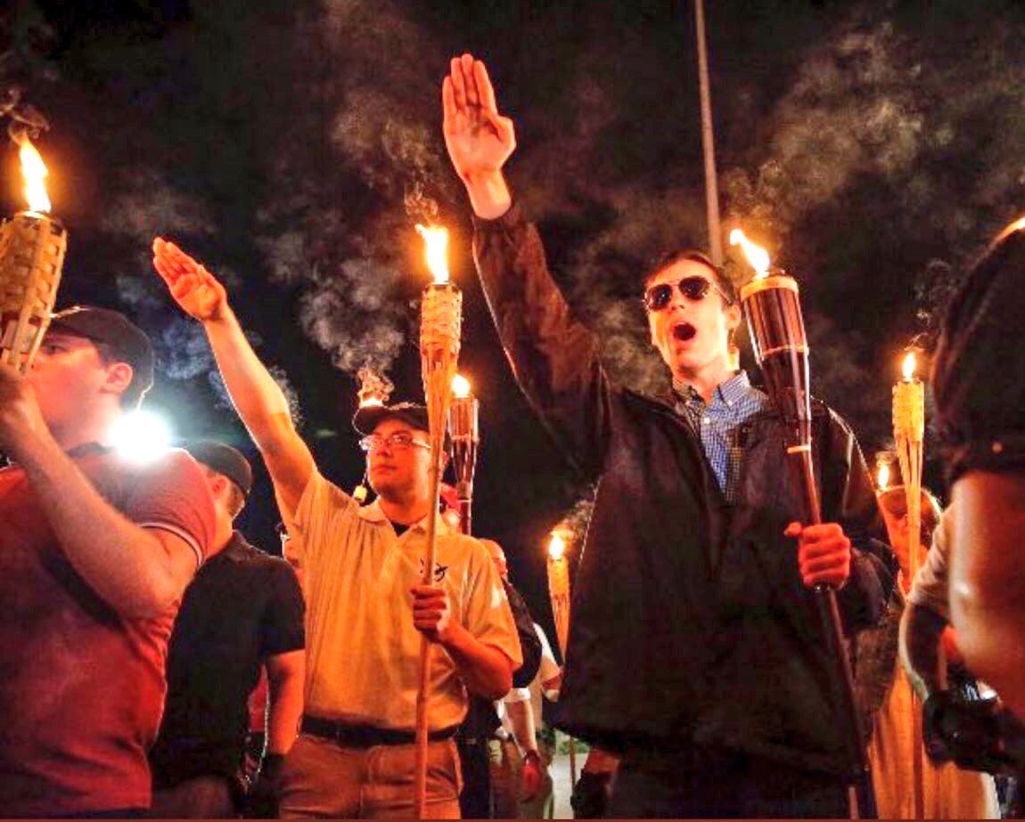 TheAvgBlackMan's tweet photo. Trump is actually DEFENDING (for the second time) the Neo Nazi &amp; KKKlan thugs that stormed Charlottesville‼️ https://t.co/BMOmPqg2t4