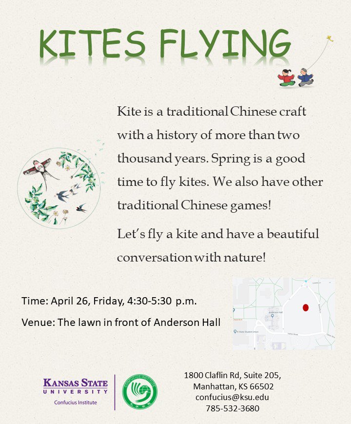 KSU_OIP's tweet photo. If today is anywhere near as breezy as yesterday, we know it will be a great day to fly a kite! https://t.co/xIxFYzmNqh