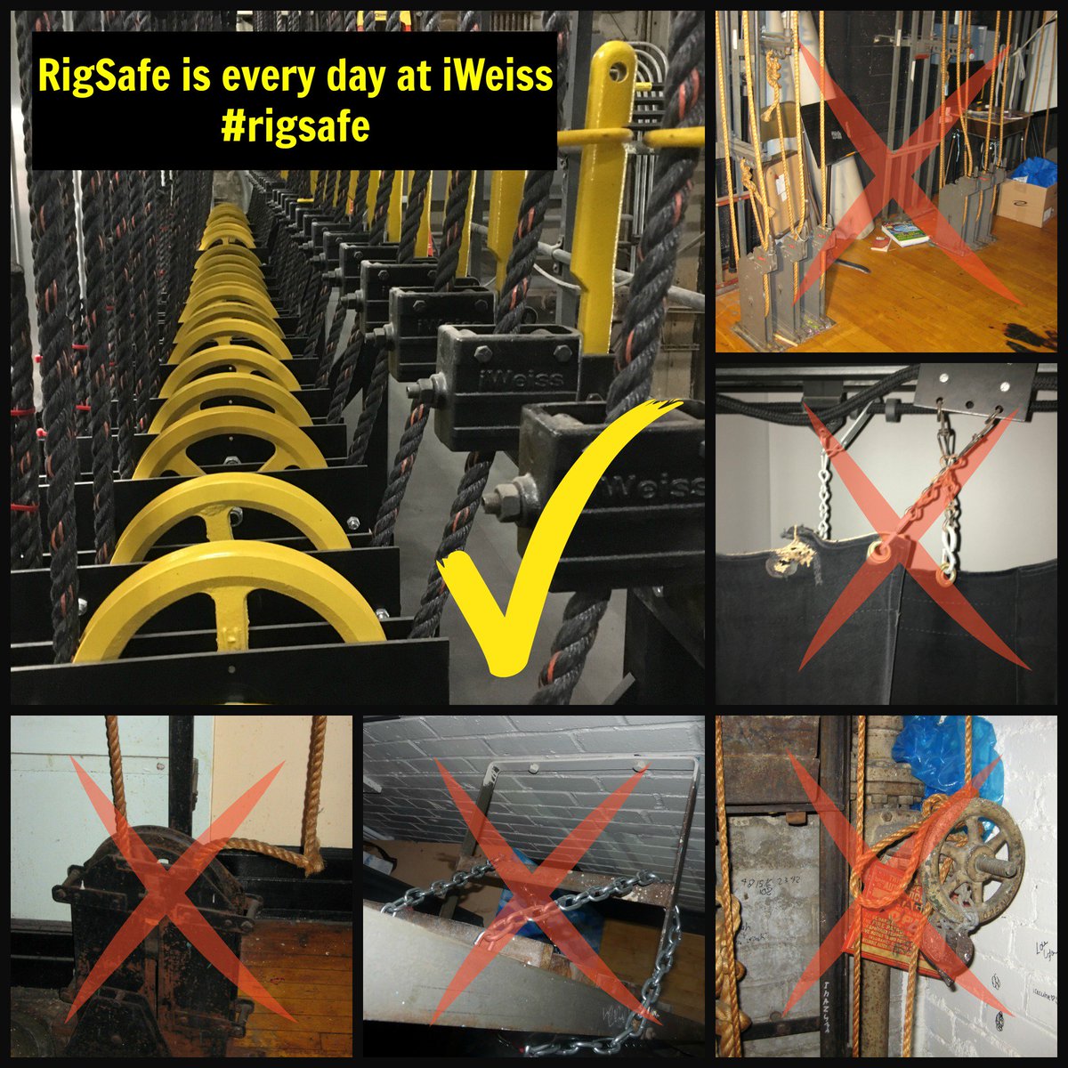 iWeissLLC's tweet photo. #rigsafe ALL DAY EVERY DAY #arborday #badrigging #getyourrigginginspected #alignrigging #whatareyouriggingtoday #iweiss #RiggingSafety https://t.co/YfxZFm64g3