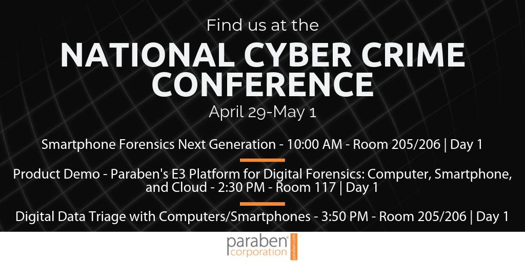 parabencorp's tweet photo. Don't limit yourself by only visiting us at Booth 5! Plan on attending our lectures on smartphone forensics and digital data triage to get the latest on digital forensics...and don't forget the demo! #2019NCCC #DFIR #cybersecurity
More about NCCC - https://t.co/VmVgfxRNvo https://t.co/sP8o1fCJzC