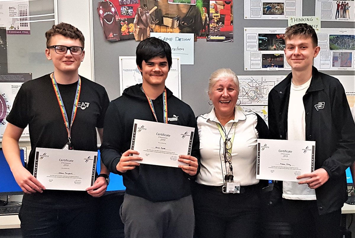 NCLSixthForm's tweet image. Our final champions of the &apos;Coderunners&apos; Challenge to find the best young coders in the region, was won by one of our own teams here at Newcastle Sixth Form College. Well done to the team, and looking forward to next year already.

#nsfc #coderunner #alevels #computerscience