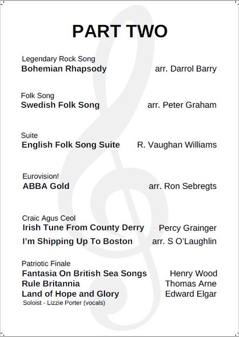 BDConcertBand's tweet photo. π§ Here is a sneak peek at the second half of our concert tomorrow night - lots to please everyone! π Grab your ticket here (https://t.co/jZzBjQurdc) or on the door to find out what we are playing in the first half! π€©
#DiscoverWimborne #Dorset #Wimborne #BDCB #BCP #livemusic https://t.co/EBzYO9C1xs