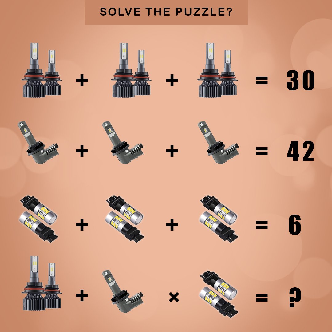 SEALIGHT_LED's tweet photo. Can you solve this Puzzle, 🤔✍️ comment your answer in comment section also tag your clever friend &amp; challenge him/her to solve this.

Shop Now 🛍️at https://t.co/uLZyywKbwq
You can also find us at Amazon🛍️, https://t.co/vo5ISVduGc
#puzzle #LED #carlights #Caraccessories https://t.co/8MekFxfOs0