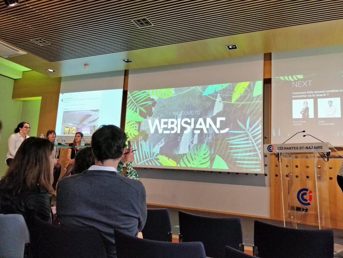 Installés pour écouter Kids around, la marque de vêtements de marque pour enfant et bébé, nous parler de sa stratégie search. #WebIsland #webisland2019 <a href="/WebIslandNantes/">Webisland 🐟</a>