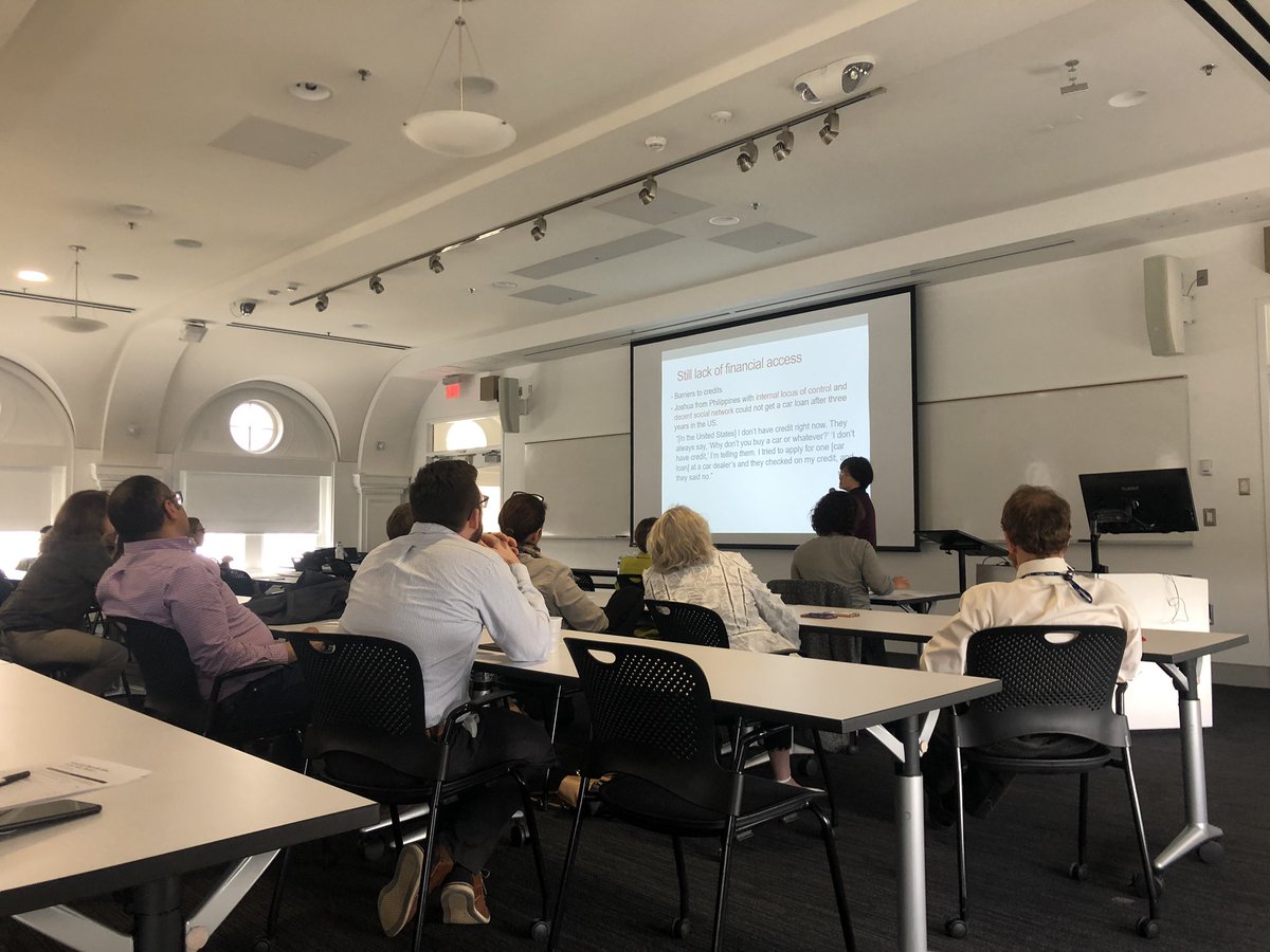 UBCSA's tweet photo. Yunju Nam of @UBSSW on how social networks, available services, &amp; sense of financial control combine to shape immigrant Asian American elders’ financial outcomes.  Her next study: #Buffalo’s older #AsianAmerican #immigrants &amp; financial well-being!#successfulaging #agingequity https://t.co/3p1SkFWSlu