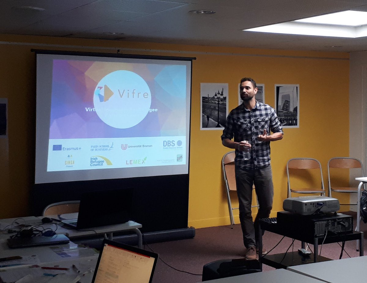 VIFRE_platform's tweet image. Yesterday @Psbeduparis had the pleasure to present @VIFRE_platform at the conference &quot;Qui immigre en Europe&quot; in Paris, organized as a part of another @EUErasmusPlus project. 
@SINGA_FRANCE @IrishRefugeeCo @Live_for_Good
#revalueproject #refugeeentrepreneurs #virtualincubator