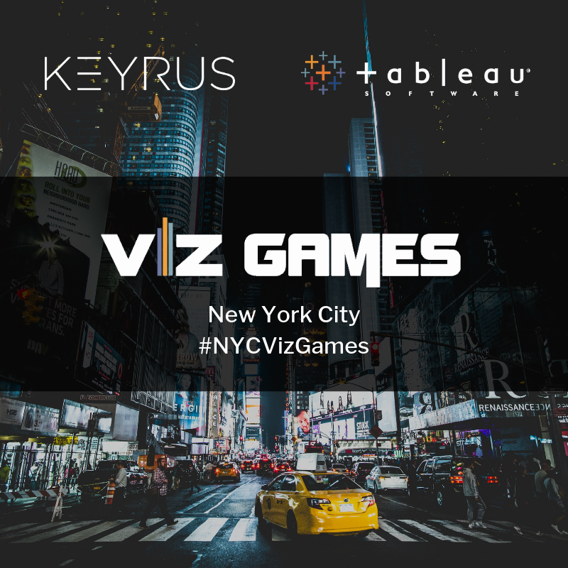KeyrusUS's tweet photo. Less than one week to go until #NYCVizGames! Register now to see three Tableau pros compete on stage and build data dashboards in just 20 minutes https://t.co/6kXM0VrK5a https://t.co/zBVVP3dL0f