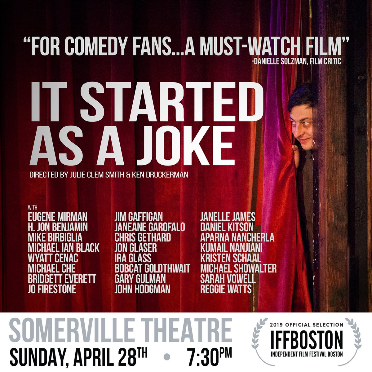 BOSTON! This Sunday go see <a href="/EugeneMirman/">Eugene Mirman</a> and so many of our YTE friends in this incredible documentary. tickets: tinyurl.com/itstartedasajo…