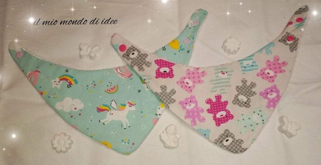 MioIdee's tweet photo. La rivincita delle femminuccie 💪 !!! finalmente qualche bavetta tutta al femminile💕🌸...con unicorni 🦄e orsetti rosa per una bimba alla moda👗💎! #handmade #cucitocreativo #bavette #bavaglie #allamoda #fashion #unicorno #orsetti #rosa #femminuccia #bambina #mamma #comodita https://t.co/J1ZarlKFH1